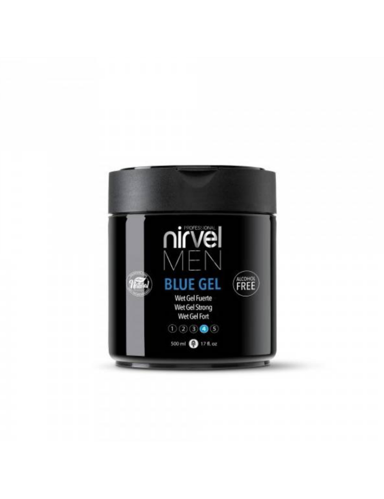 nirvel man blue gel efecto mojado sin alcohol